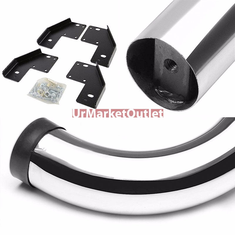 90 Bend End Metal Running Board Nerf Bar For 99-16 Ford Super Duty Crew Cab