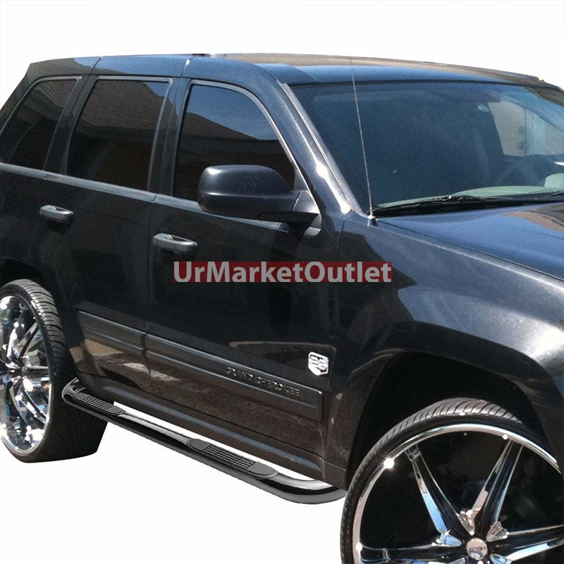 90Bend End Black Running Board Nerf Bar For 06-10 Commander/05-10 Grand Cherokee