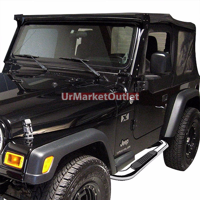 90 Bend End Metal Running Board Nerf Bar For 87-06 Jeep Wrangler (YJ TJ)