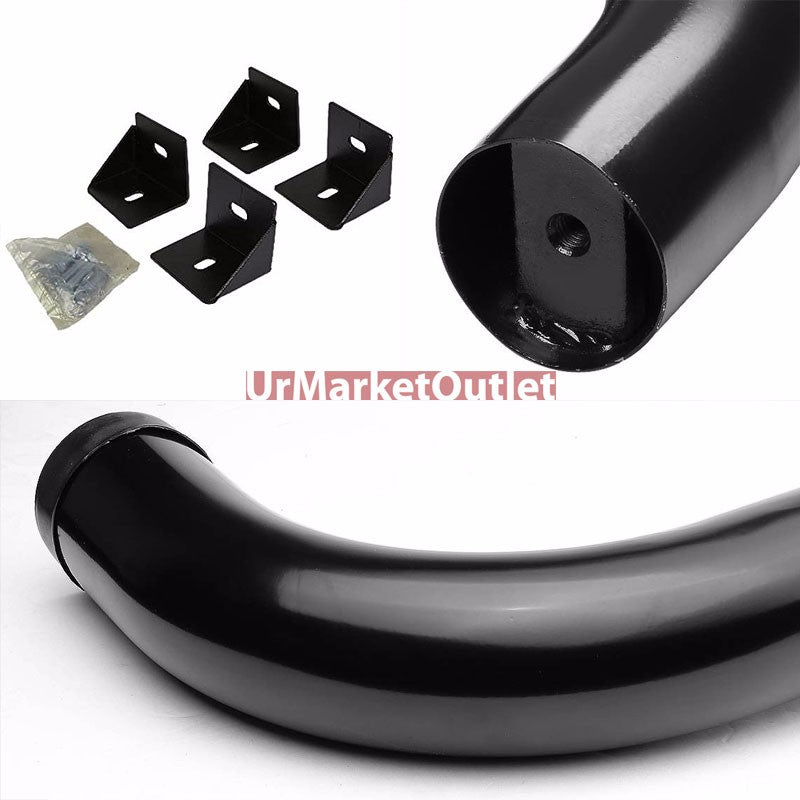 90 Bend End Black Running Board Nerf Bar For 07-18 Jeep Wrangler 4-Door (JK)