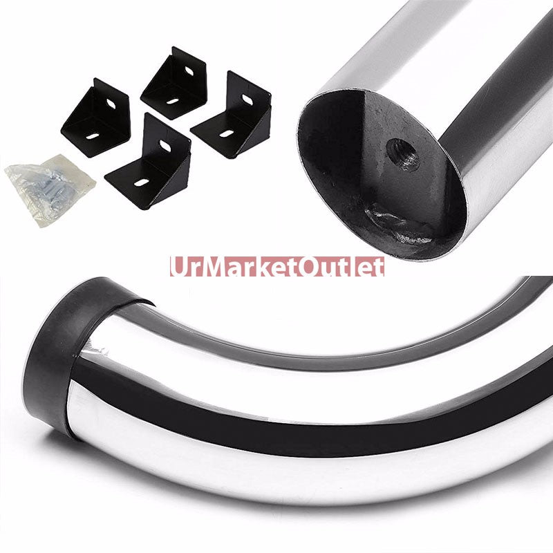 90 Bend End Metal Running Board Nerf Bar For 07-18 Jeep Wrangler 4-Door (JK)