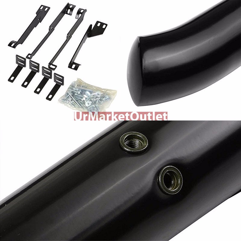 Curved End Black Running Board Nerf Bar For 07-13 Acura MDX (YD2 2nd Gen)