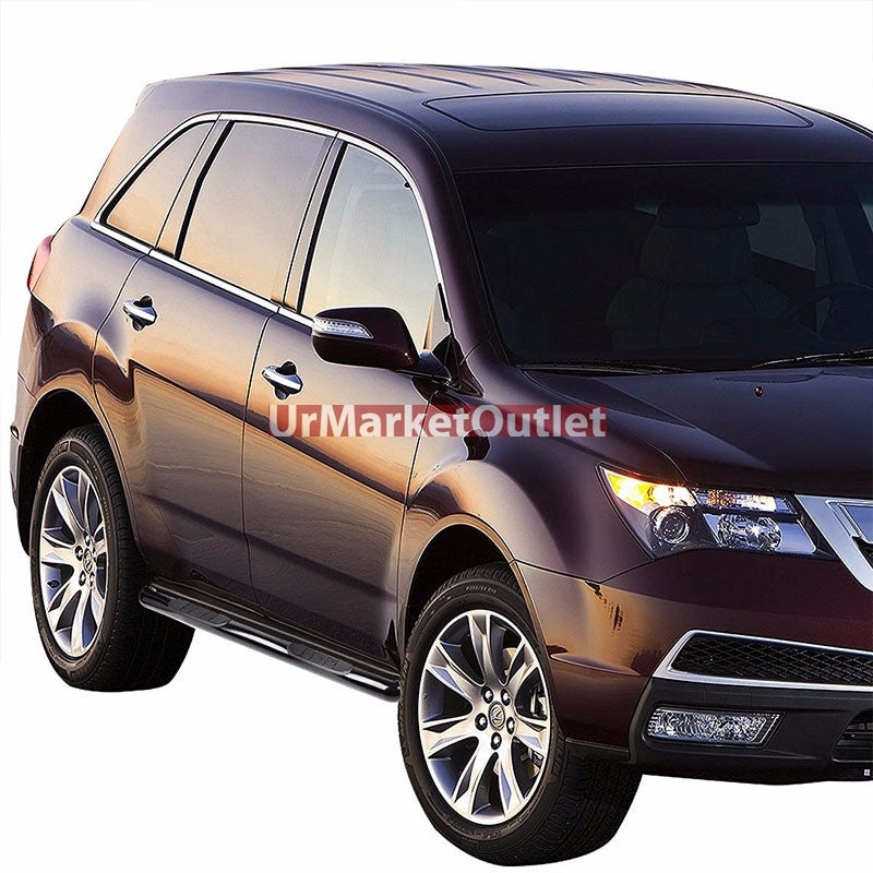 Curved End Black Running Board Nerf Bar For 07-13 Acura MDX (YD2 2nd Gen)