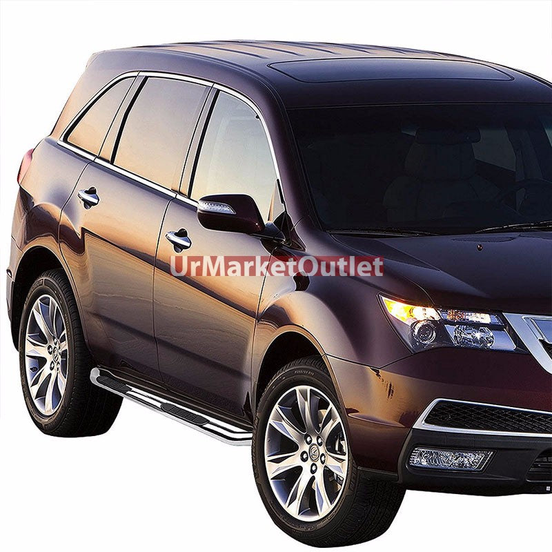 Curved End Metal Running Board Nerf Bar For 07-13 Acura MDX (YD2 2nd Gen)