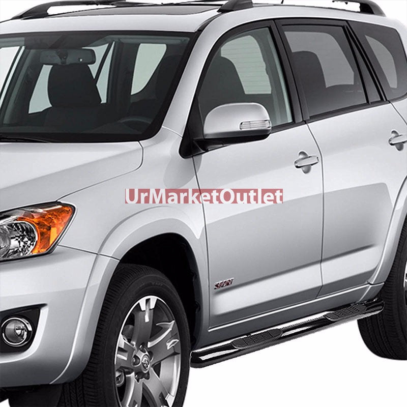 Curved End Black Running Board Nerf Bar For 06-12 Toyota RAV4 (XA30 3rd Gen)