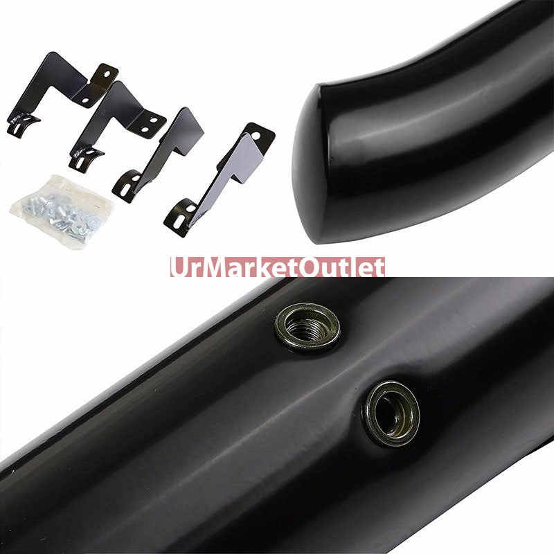 Curved End Black Running Board Nerf Bar For 05-22 Toyota Tacoma Extended Cab