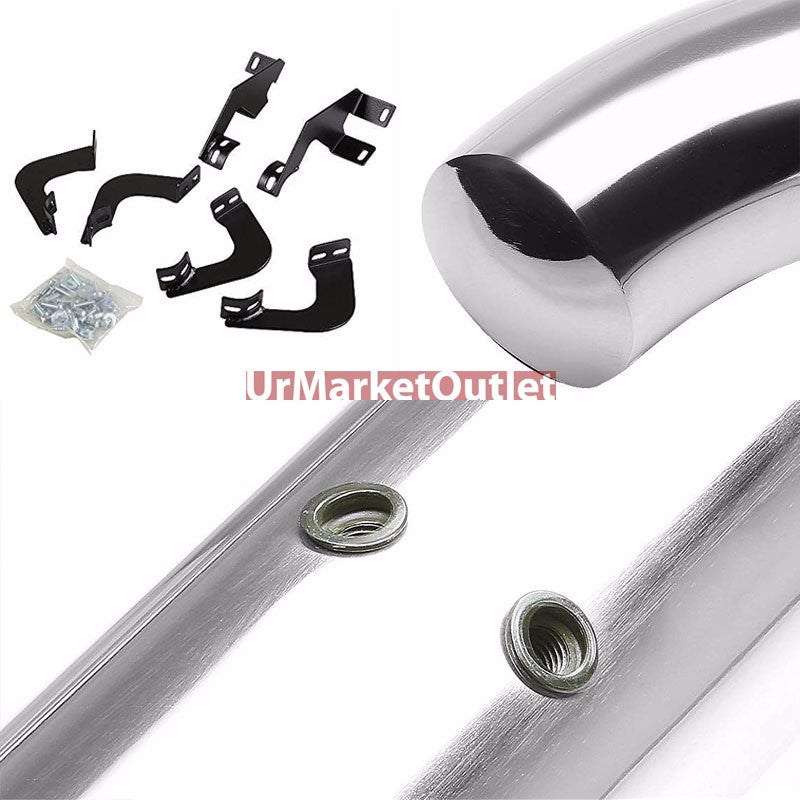 Curved End Metal Running Board Nerf Bar For 05-22 Toyota Tacoma Crew Cab