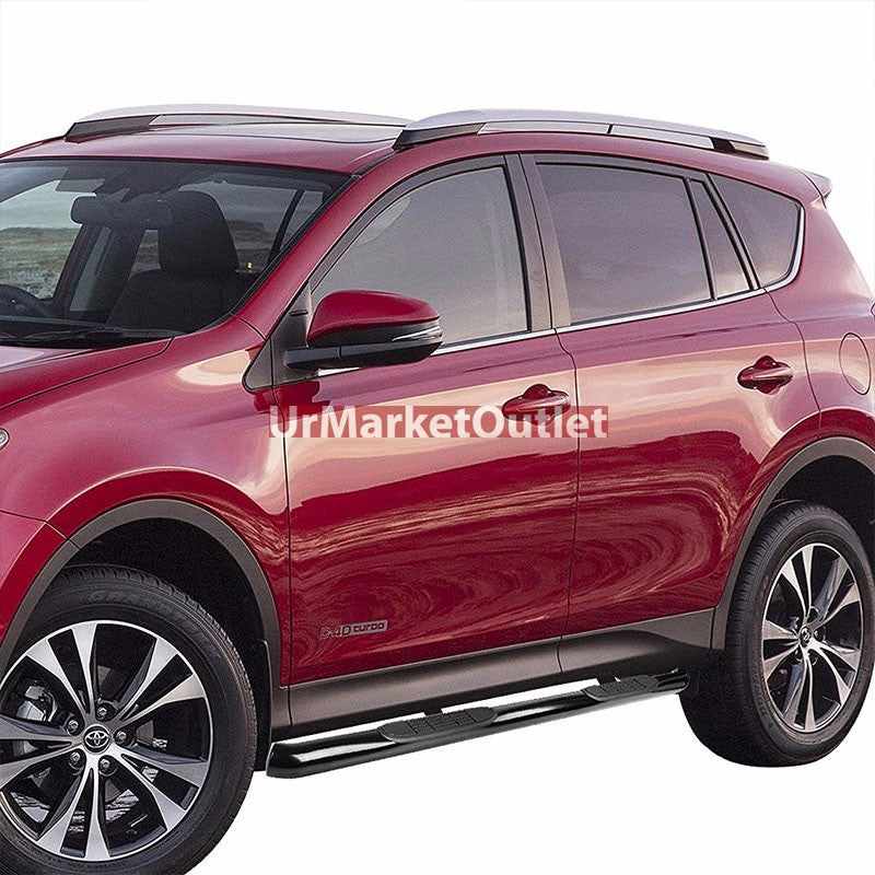 Curved End Black Running Board Nerf Bar For 13-18 Toyota RAV4 (XA40)