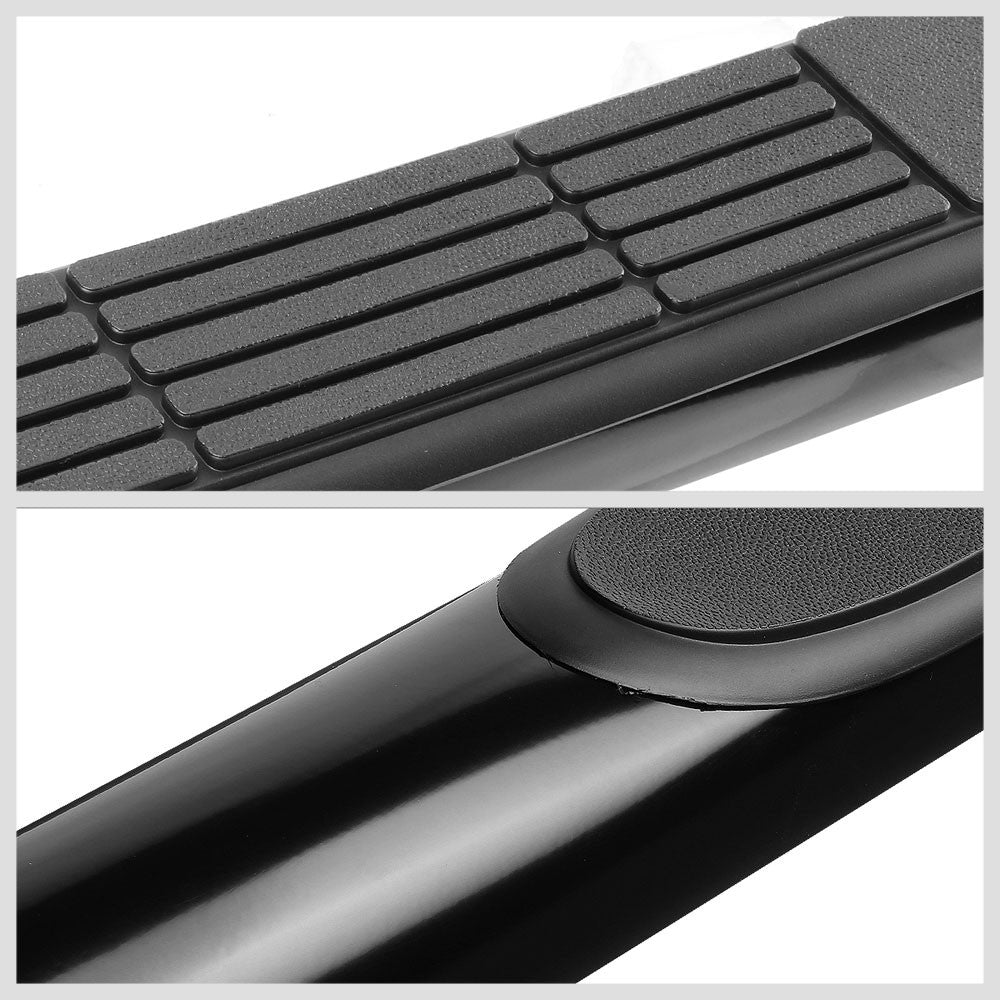 Curved End Black Running Board Nerf Bar For 99-14 Silverado GMT800/900 Crew Cab