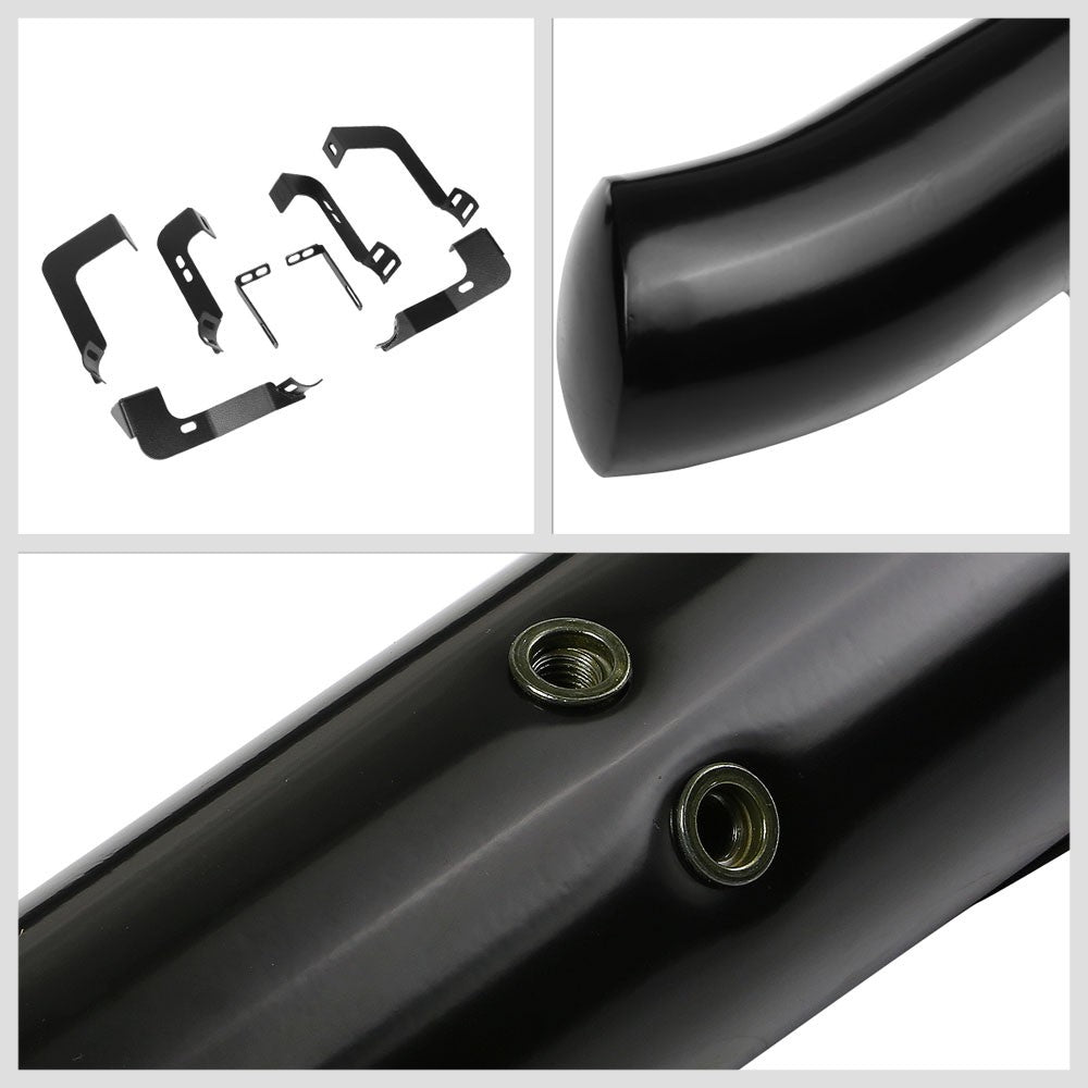 Curved End Black Running Board Nerf Bar For 99-14 Silverado GMT800/900 Crew Cab