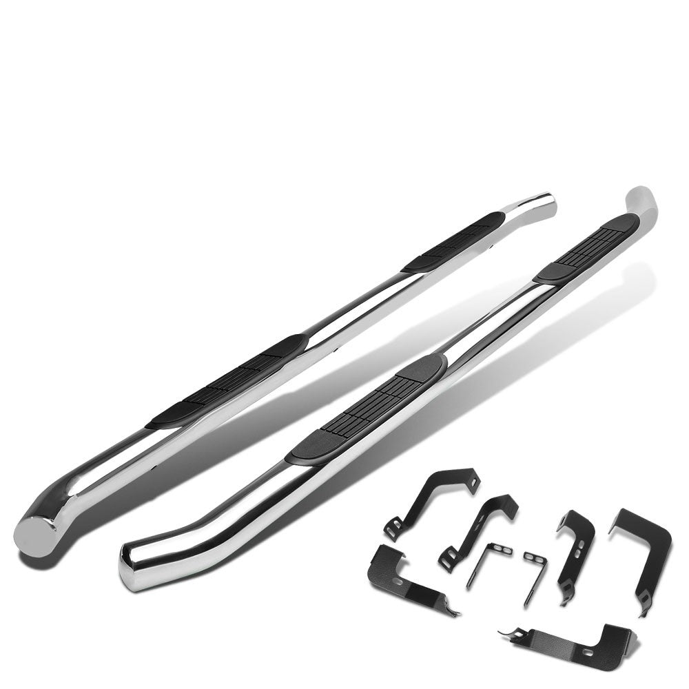 Curved End Metal Running Board Nerf Bar For 99-14 Silverado GMT800/900 Crew Cab