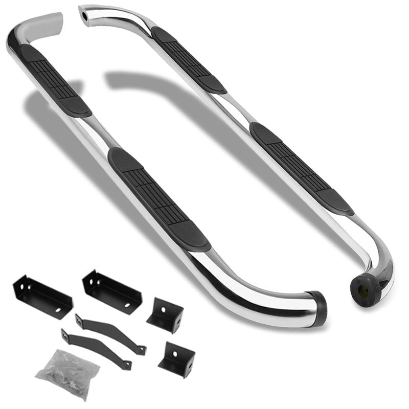 90 Bend End Metal Running Board Nerf Bar For 04-15 Nissan Titan A60 Crew Cab