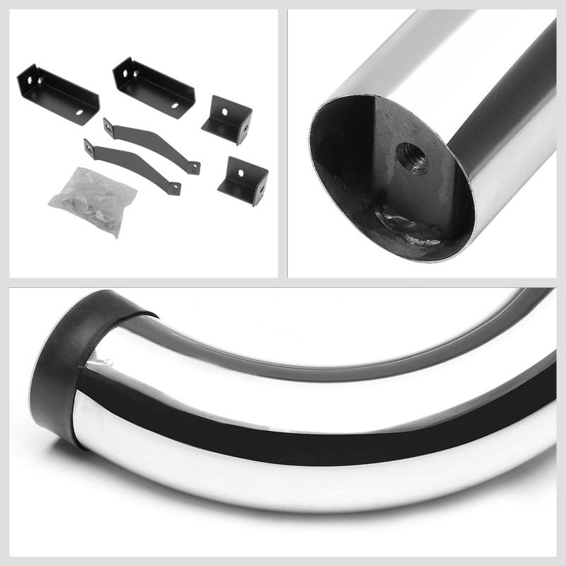 90 Bend End Metal Running Board Nerf Bar For 04-15 Nissan Titan A60 Crew Cab