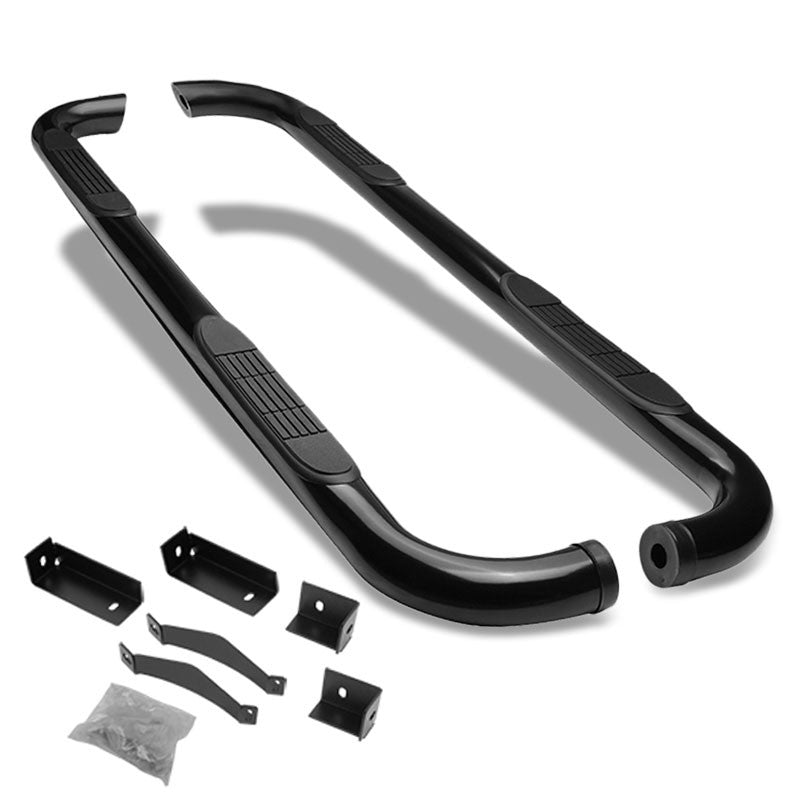 90 Bend End Black Running Board Nerf Bar For 04-15 Nissan Titan A60 Extended Cab