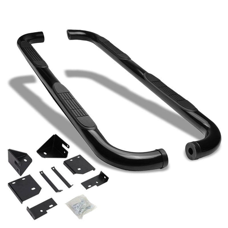 90 Bend End Black Running Board Nerf Bar For 98-11 Ford Ranger Extended Cab