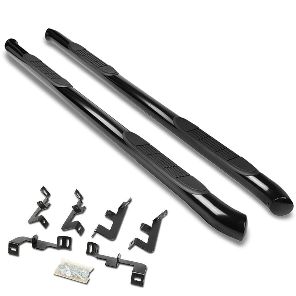 Curved End Black Running Board Nerf Bar For 18+ Jeep Wrangler JL 4Dr Unlimited