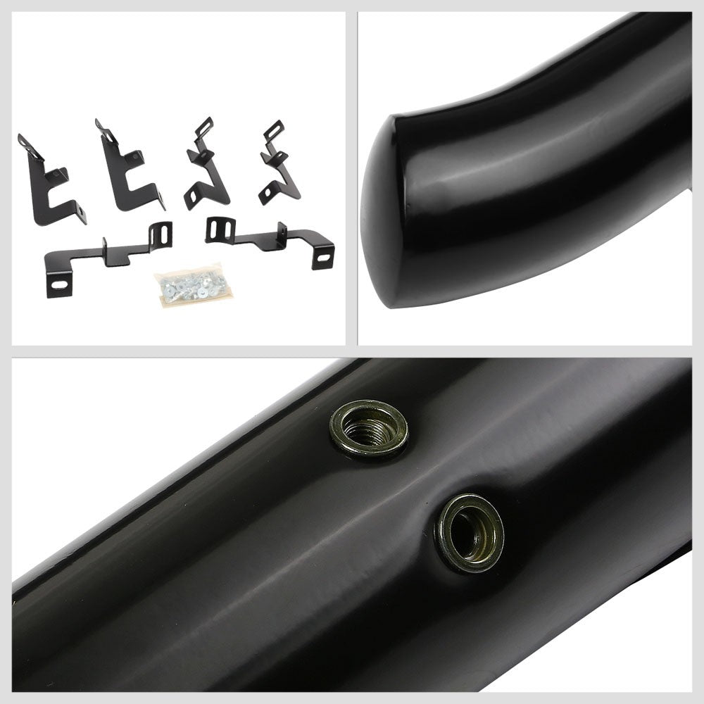Curved End Black Running Board Nerf Bar For 18+ Jeep Wrangler JL 4Dr Unlimited