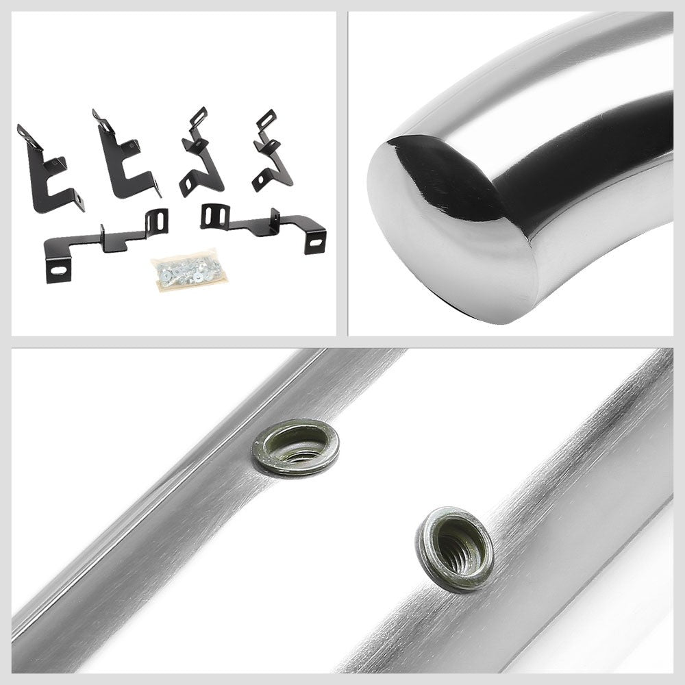 Curved End Metal Running Board Nerf Bar For 18+ Jeep Wrangler JL 4Dr Unlimited