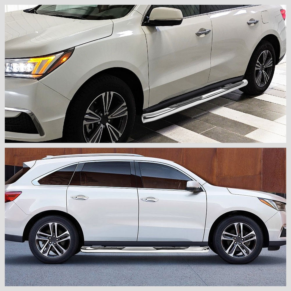 Curved End Metal Running Board Nerf Bar For 14-20 Acura MDX (YD3 3rd Gen)