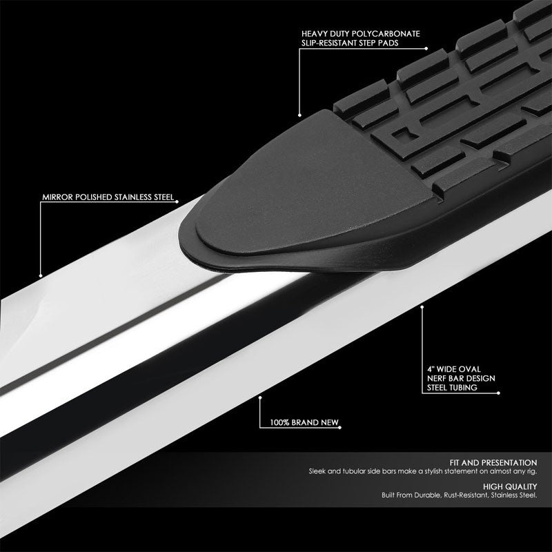 Straight Design Metal Running Board Nerf Bar For 15+ Ford F-150 Extended Cab