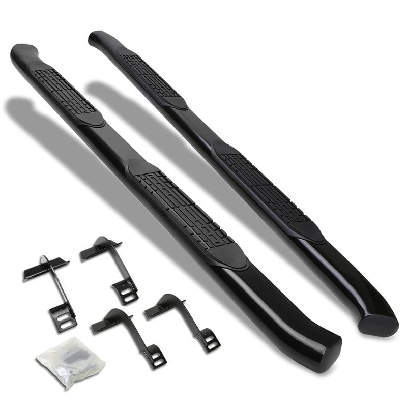 Curved End Oval Black Running Board Nerf Bar For 15+ Ford F-150 Extended Cab