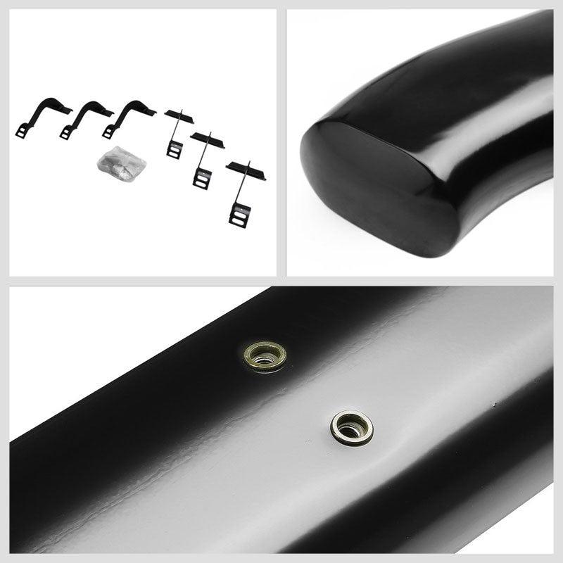 Curved End Oval Black Running Board Nerf Bar For 15+ F-150 P552 P702 Crew Cab