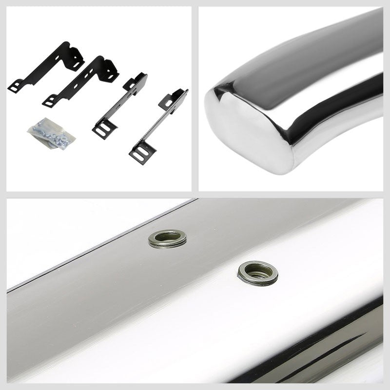 Curved End Oval Metal Running Board Nerf Bar For 99-19 Silverado Standard Cab