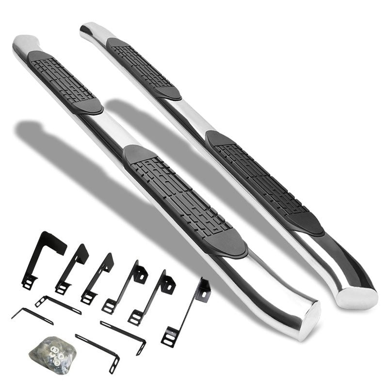 Curved Oval Metal Running Board Nerf Bar For 99-14 Silverado GMT800/900 Crew Cab