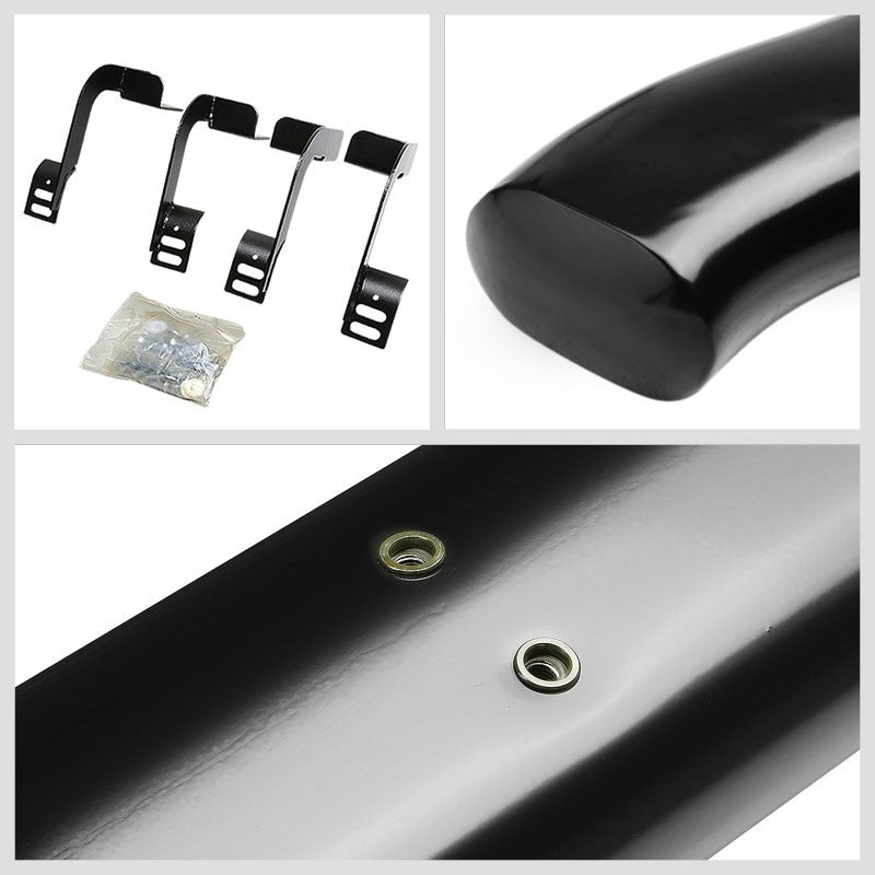 Curved End Oval Black Running Board Nerf Bar For 09+ Dodge Ram 1500 Standard Cab