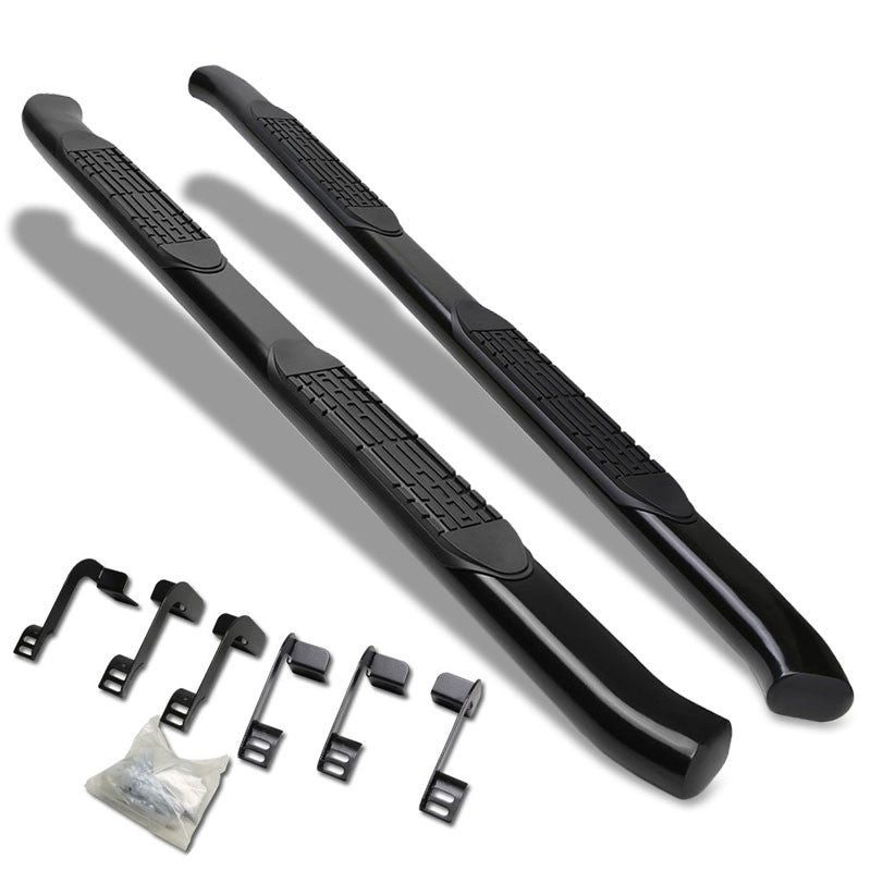 Curved End Oval Black Running Board Nerf Bar For 09-18 Ram/19+ Classic Crew Cab