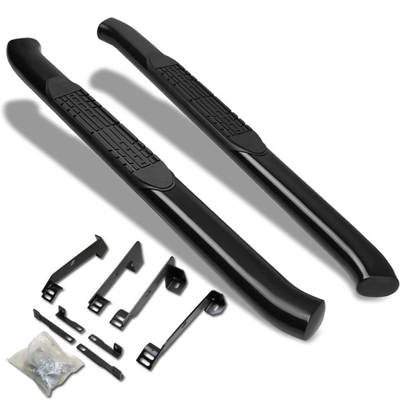 Curved End Oval Black Running Board Nerf Bar For 02-08 Ram 1500 Standard Cab