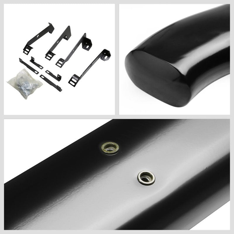 Curved End Oval Black Running Board Nerf Bar For 02-08 Ram 1500 Standard Cab