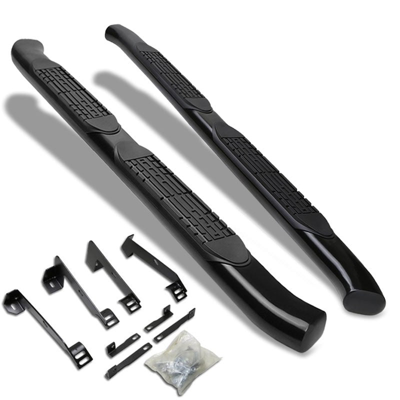 Curved End Oval Black Running Board Nerf Bar For 02-08 Ram 1500 Extended Cab