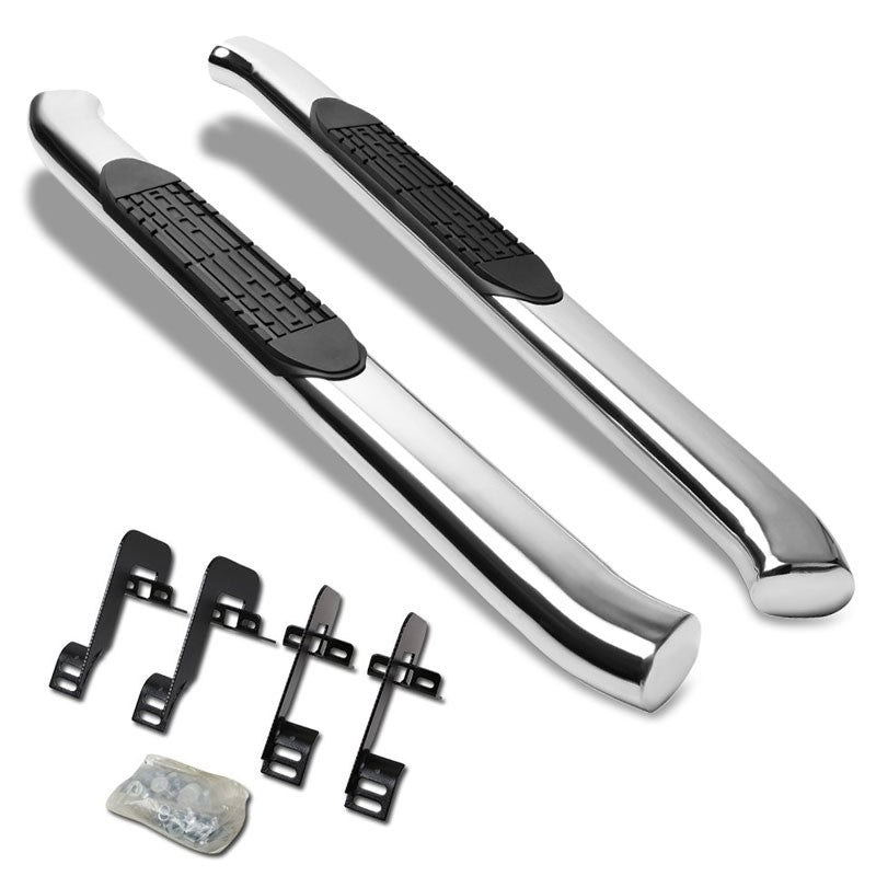 Curved End Oval Metal Running Board Nerf Bar For 04-14 Ford F-150 Standard Cab