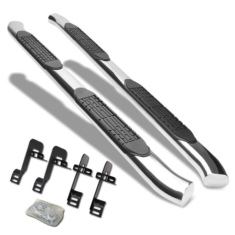Curved End Oval Metal Running Board Nerf Bar For 04-14 Ford F-150 Extended Cab