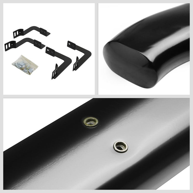 Curved End Oval Black Running Board Nerf Bar For 05-21 Frontier D40 Crew Cab