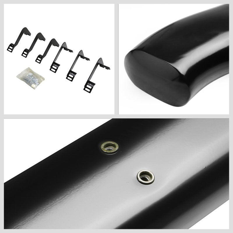 Curved End Oval Black Running Board Nerf Bar For 04-15 Nissan Titan A60 Crew Cab