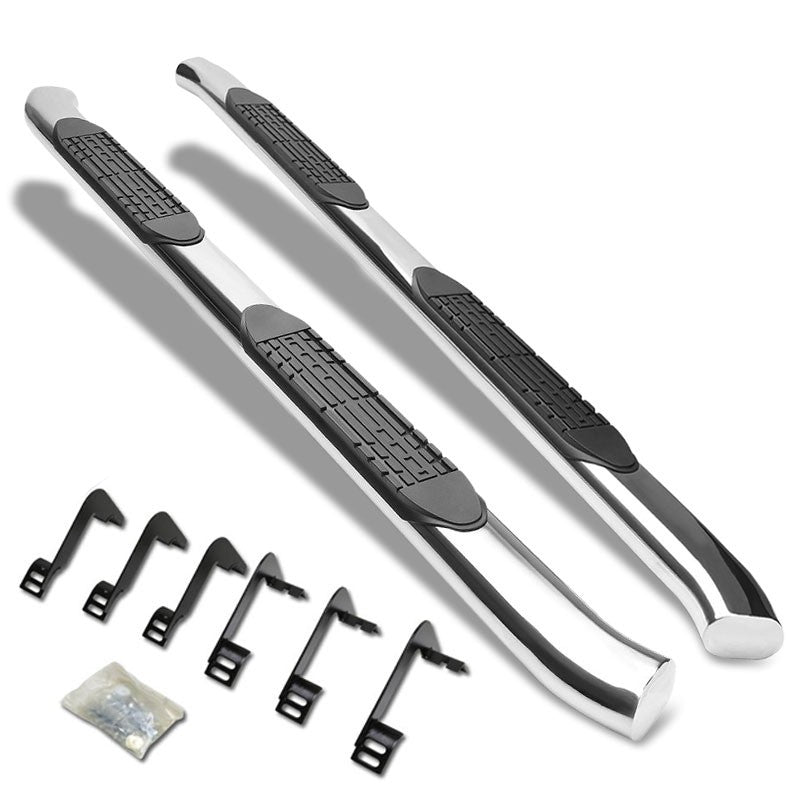 Curved End Oval Metal Running Board Nerf Bar For 04-15 Nissan Titan A60 Crew Cab