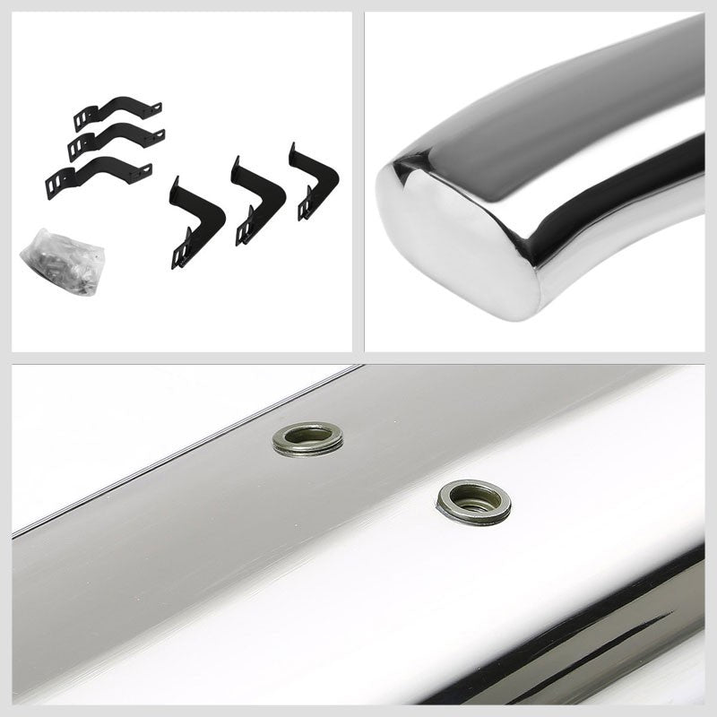 Curved End Oval Metal Running Board Nerf Bar For 07-21 Tundra XK50 Extended Cab