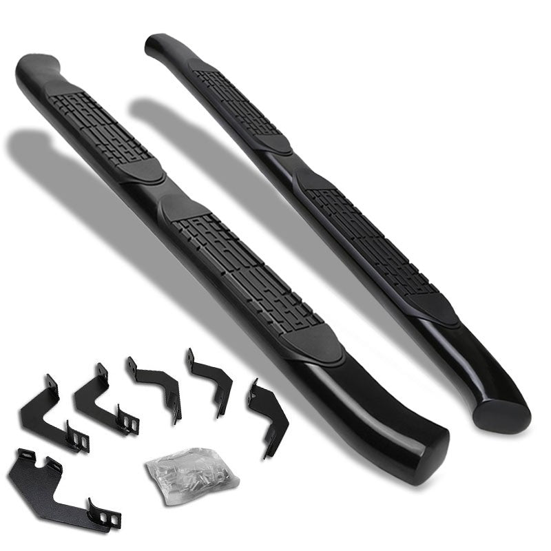 Curved End Oval Black Running Board Bar For 05-22 Toyota Tacoma Extended Cab