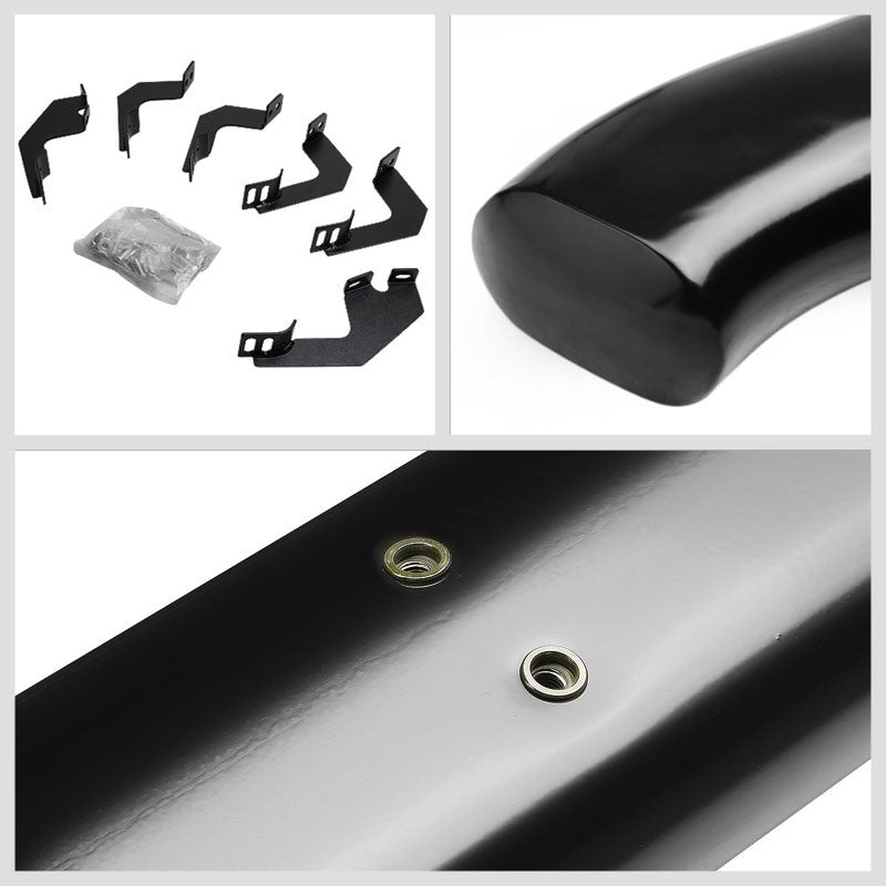 Curved End Oval Black Running Board Bar For 05-22 Toyota Tacoma Extended Cab