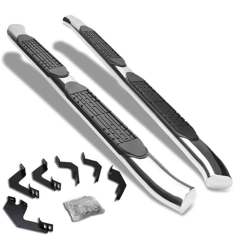 Curved End Oval Metal Running Board Bar For 05-22 Toyota Tacoma Extended Cab