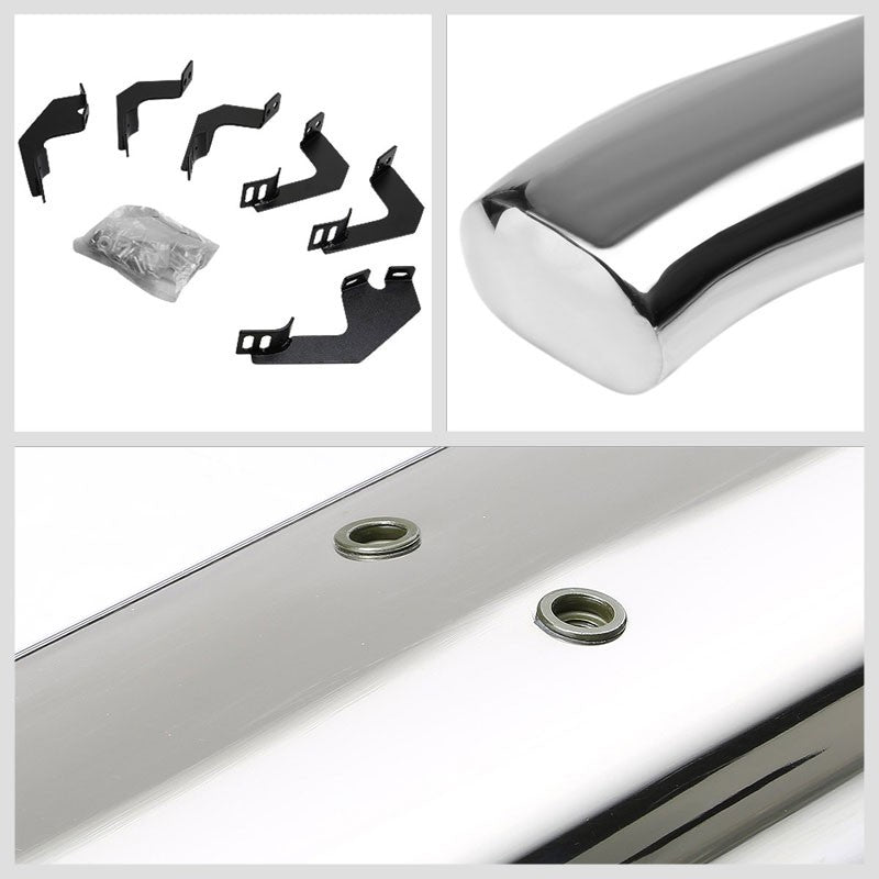 Curved End Oval Metal Running Board Bar For 05-22 Toyota Tacoma Extended Cab