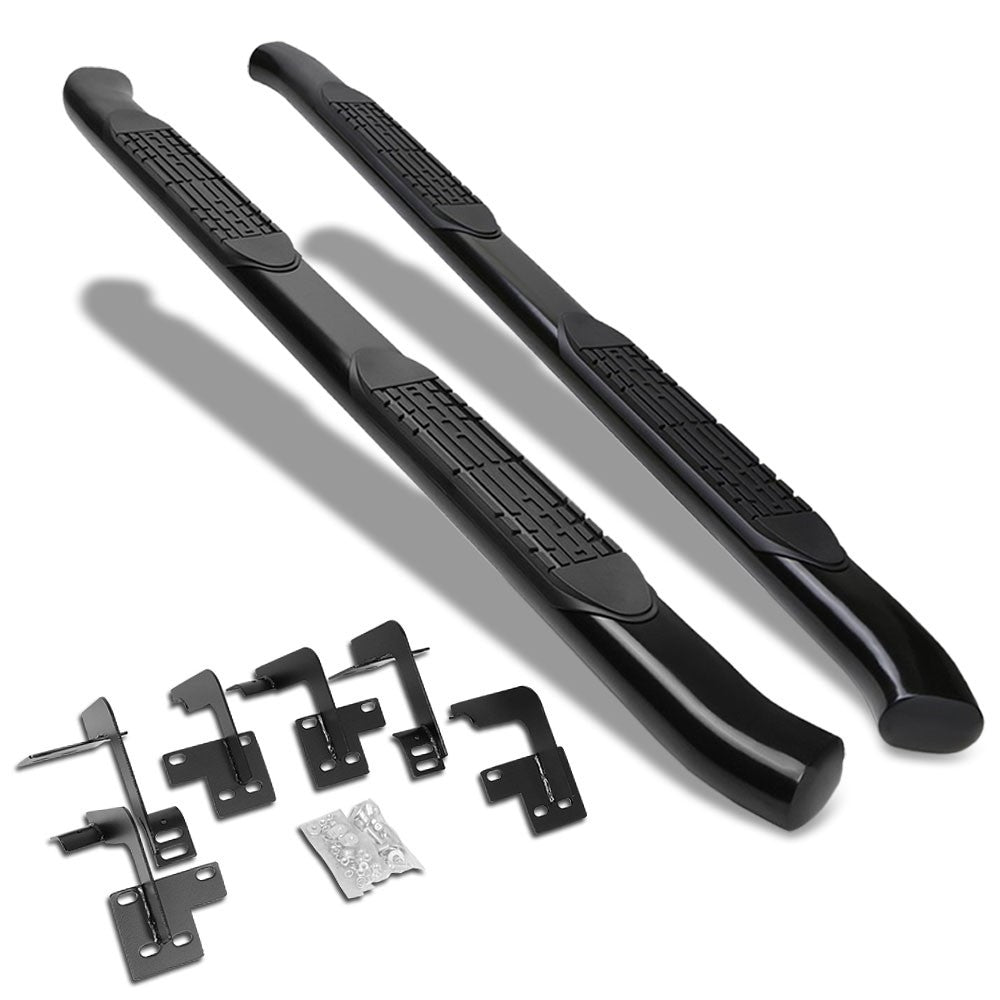 Curved End Oval Black Running Board Nerf Bar For 19+ Ram 1500 DT Extended Cab