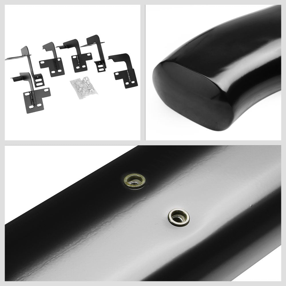 Curved End Oval Black Running Board Nerf Bar For 19+ Ram 1500 DT Extended Cab