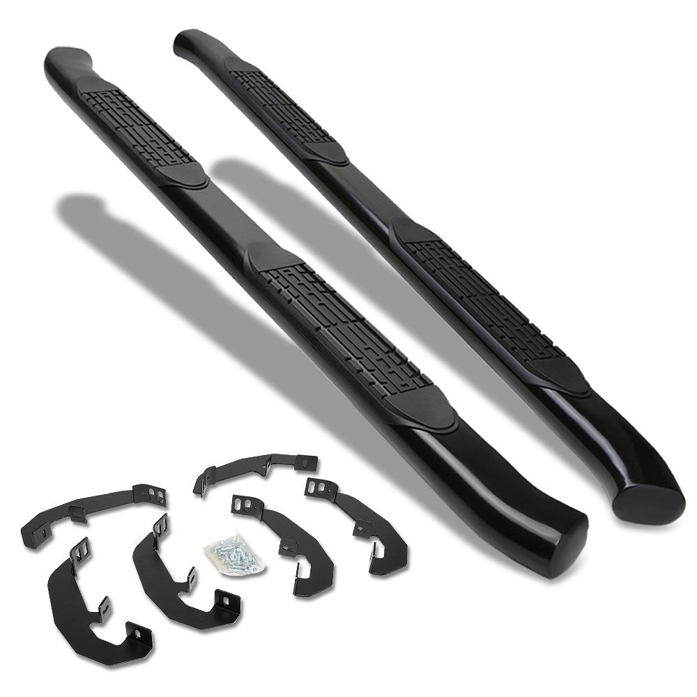 Curved End Oval Black Running Board Nerf Bar For 19+ Silverado/Sierra Crew Cab