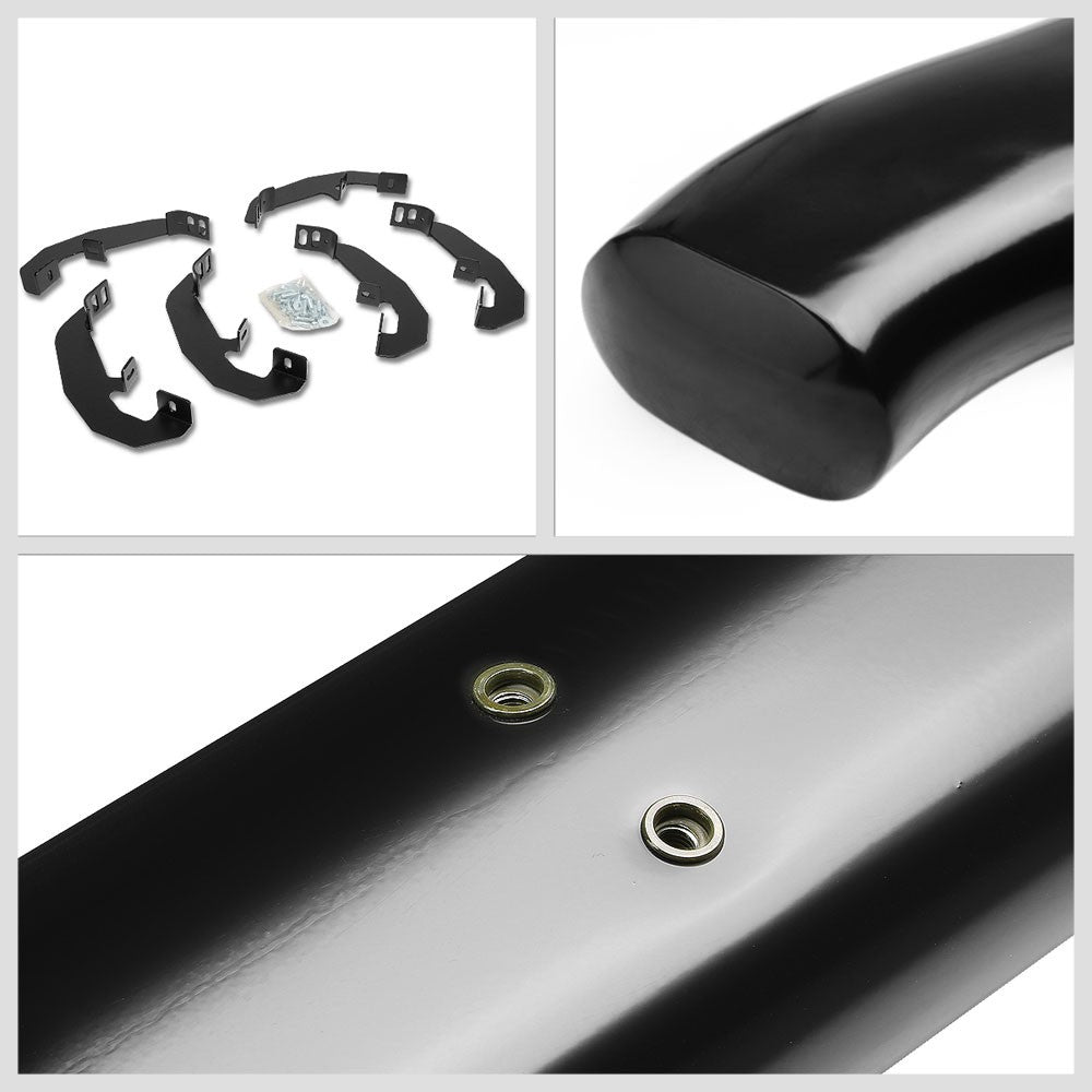 Curved End Oval Black Running Board Nerf Bar For 19+ Silverado/Sierra Crew Cab