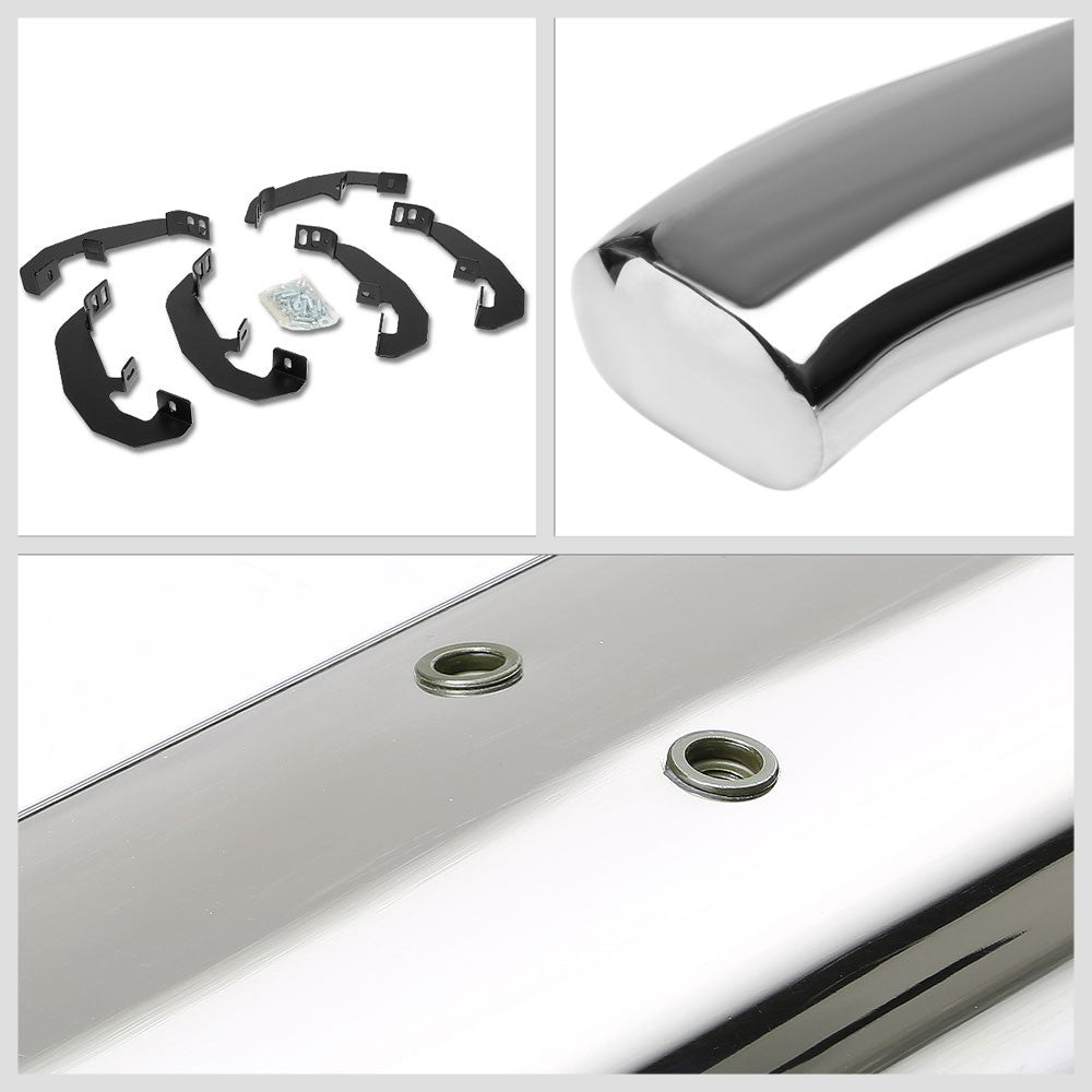 Curved End Oval Metal Running Board Nerf Bar For 19+ Silverado/Sierra Crew Cab