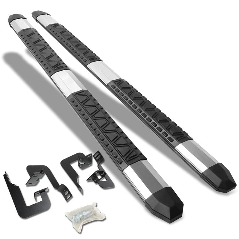 Extruded Trapezoid Metal Running Board Nerf Bar For 04-14 Ford F-150 Crew Cab