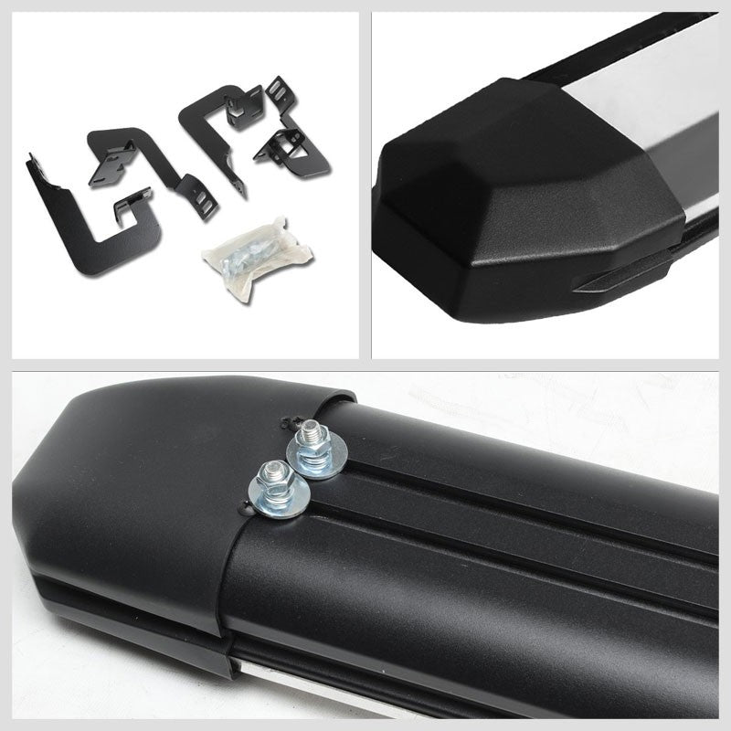 Extruded Trapezoid Metal Running Board Nerf Bar For 04-14 Ford F-150 Crew Cab